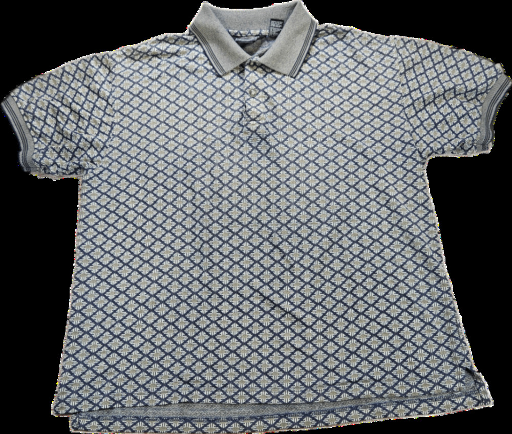 KNIGHTSBRIDGE Polo T-Shirt Men's XL Gray Patterned Cotton Blend Top